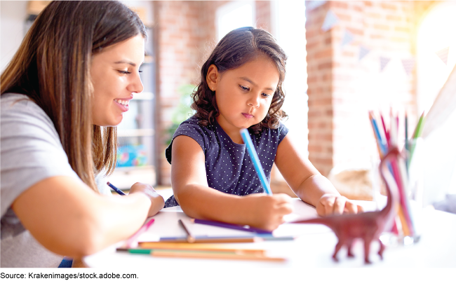 Teacher helping a student