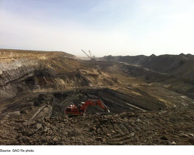 Digger excavating in a coal mine