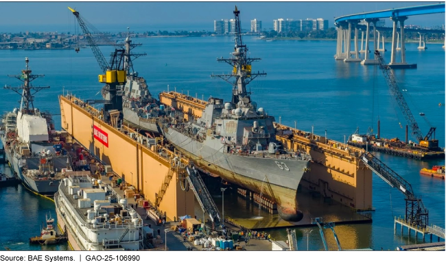 A ship receiving maintenance