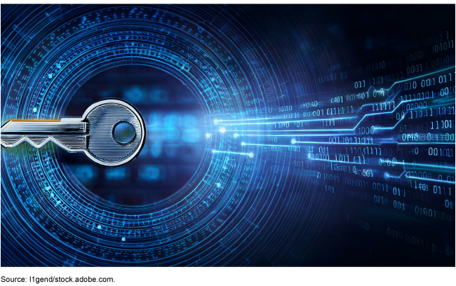 A key superimposed over code and data symbols