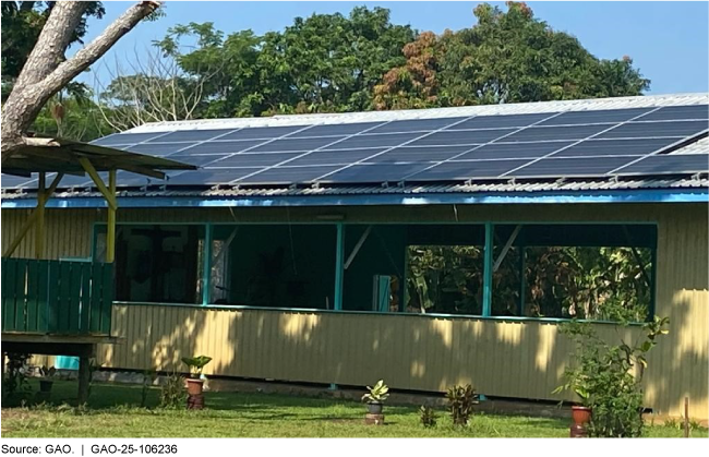 A school with solar panels in Papua New Guinea