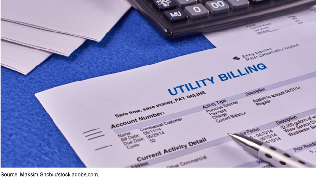 A close-up of a utility bill.