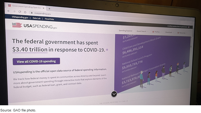 Homepage of USASpending.gov website