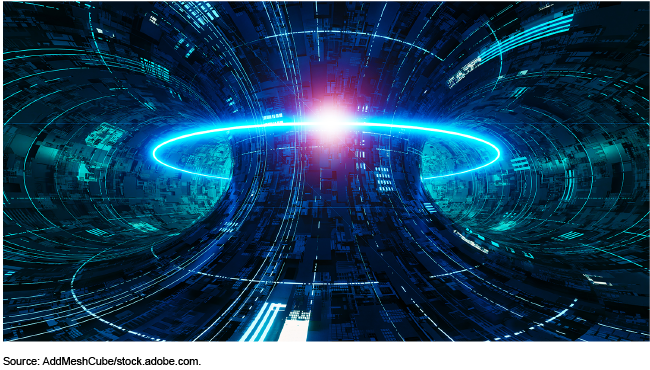 Data energy moving inside a highlighted beam