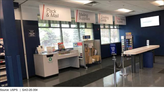 Inside a post office