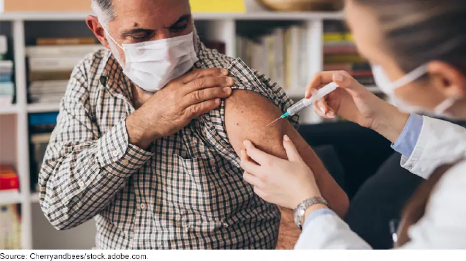 Photo showing someone getting vaccinated 