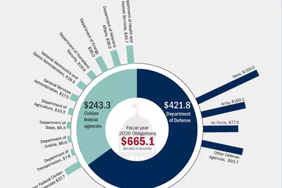 FY 2020 Government-wide contract spending pie chart